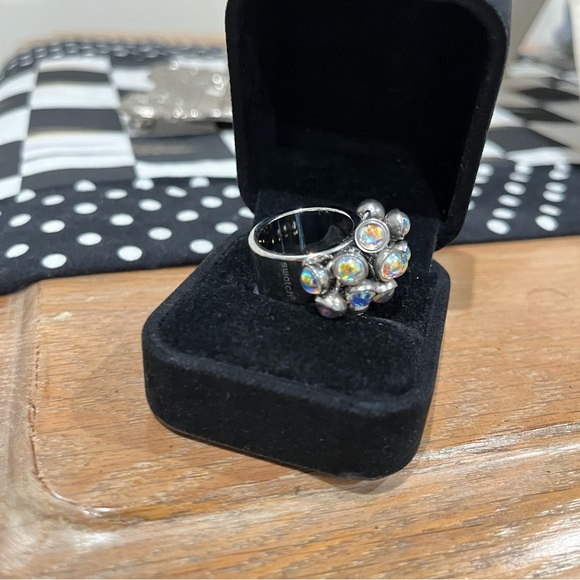 Swatch Silver Ring with Iridescent Stones - Picture 2 of 4